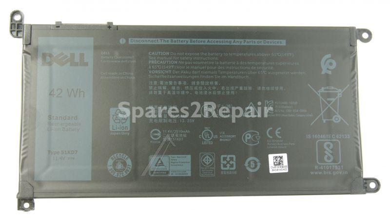 Dell Laptop Battery - 51kd7 Fy8xm Battery Btry Pri 42whr 3c Lithium Byd