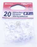 Inotech Cable Support - 20 Plastic Cable Clips 7mm White -