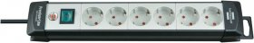 Brennenstuhl 6 Way Socket Outlet Switch - Premium-line Steckdosenleiste 6-fach Schwa Rz-lichtgrau 5m H05vv-f 3g1,5