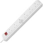 Brennenstuhl 6 Way Socket Outlet Switch - Eco-line 6 Way Trailing Socket, Extension Lead, White 1.5m 05vv-f 3g1.25 Uk
