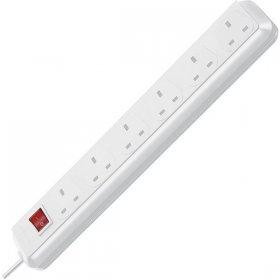 Brennenstuhl 6 Way Socket Outlet Switch - Eco-line 6 Way Trailing Socket, Extension Lead, White 1.5m 05vv-f 3g1.25 Uk