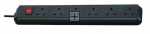 Brennenstuhl 6 Way Socket Outlet Switch - Eco-line 6 Way Trailing Socket, Extension Lead, Black 1.5m 05vv-f 3g1.25 Uk