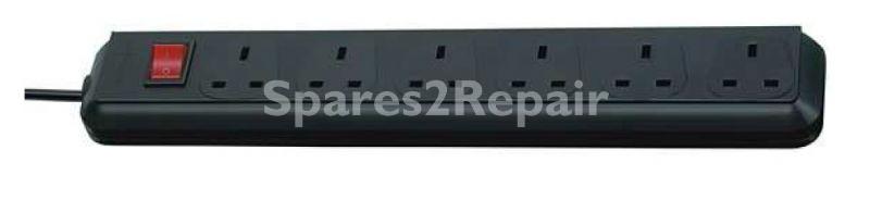 Brennenstuhl 6 Way Socket Outlet Switch - Eco-line 6 Way Trailing Socket, Extension Lead, Black 1.5m 05vv-f 3g1.25 Uk