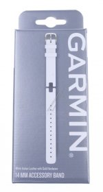 Garmin Wristbands For Smartwatch - 010-13068-a3 Garmin Replacement Strap Lily 14mm Italian Leather White-light Gold