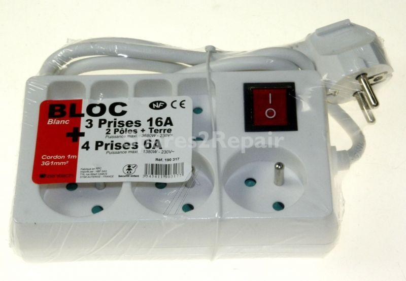 5 Way Socket Outlet Switch - Bloc Sono 5 Prise 16a+ 6 Inter ,ho5vv-f , Longueur 3 MÈtres