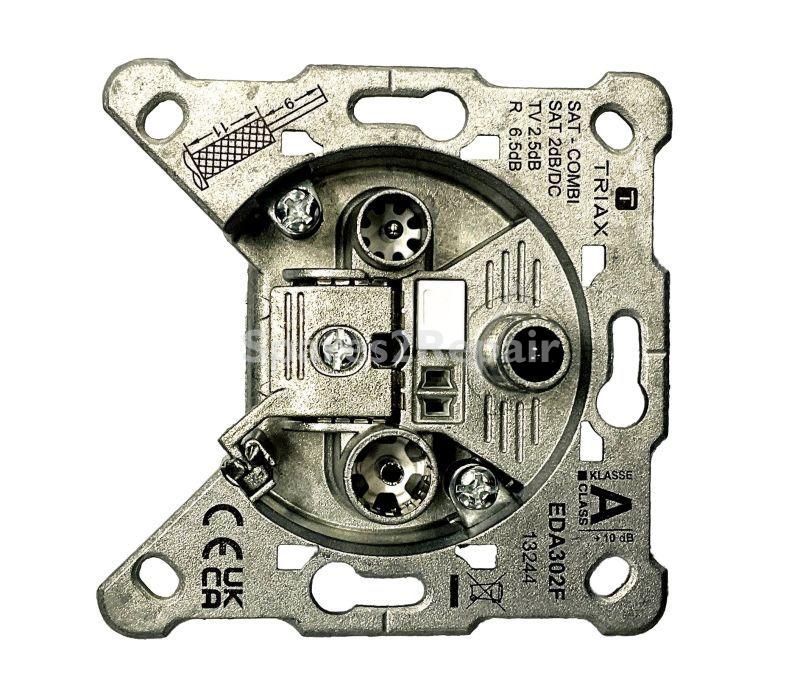 Triax Aerial Outlet Sockets - Eda 302 F 3-fach Einzeldose Eda 302 F, FÜr Sat-bk