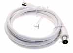 Compatible White Aerial Cable - Coaxial Lead Plug > Socket 1 5m Class A