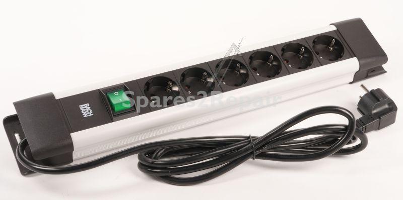 Bachmann 6 Way Socket Outlet Switch - Bm005905 Connectus Power Strip 6-way With Switch 2m Grey