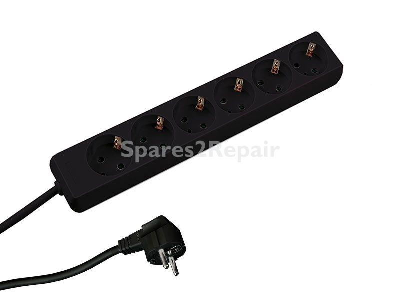 Bachmann Six-way Trailing Socket - 381 141s Selly 6-way Power Strip 1 5m Black H05vv-f 3g1 50mm² With Increased Touch Protection