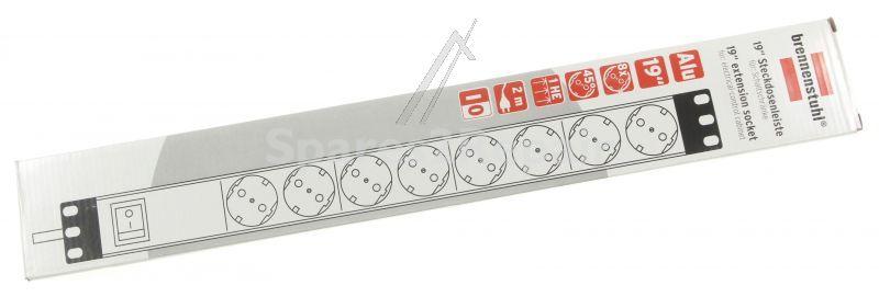 Brennenstuhl 8 Way Socket Outlet Switch - Alu-line 8 Way Socket Outlet Switch, 2m, With Switch
