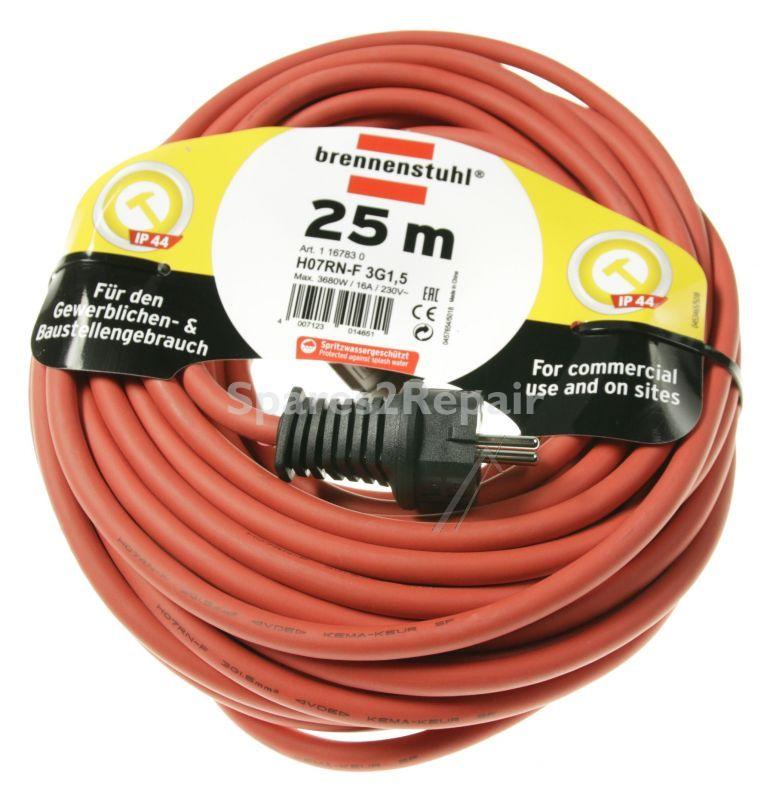 Brennenstuhl Power Supply Cable - Baustellenverlangerungskabel Ip44 25m Rot H07rnf 3g1,5