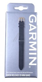 Garmin Wristbands For Smartwatch - 010-12924-22 Garmin Replacement Strap 20mm Leather Black-gold Buckle