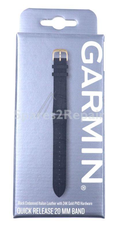 Garmin Wristbands For Smartwatch - 010-12924-22 Garmin Replacement Strap 20mm Leather Black-gold Buckle