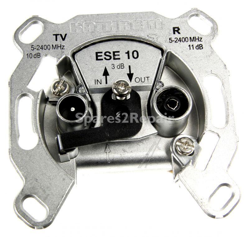 Kathrein Aerial Outlet Sockets - Ese 10 Durchschleifdose 2-loch 2 X 4-2400 Mhz