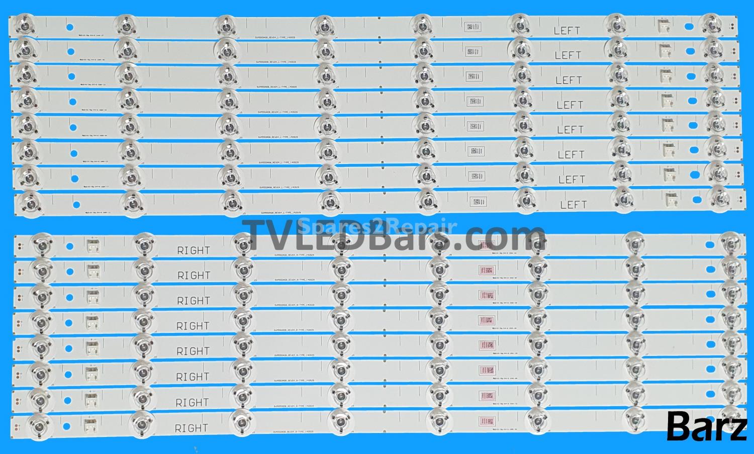 Barz LED Backlight Array Panasonic TX-55CS520B TX-55CS620B TX-55CS520E TX-55CS620E 55" TZLP157MTVESVM550AD8_ REV04 L+R 16pcs