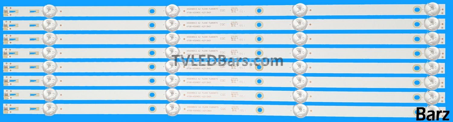 Barz LED Backlight Array Polaroid P50FN0117K 50" K500WDC2 4708-K50WDC-A2113N01 8pcs