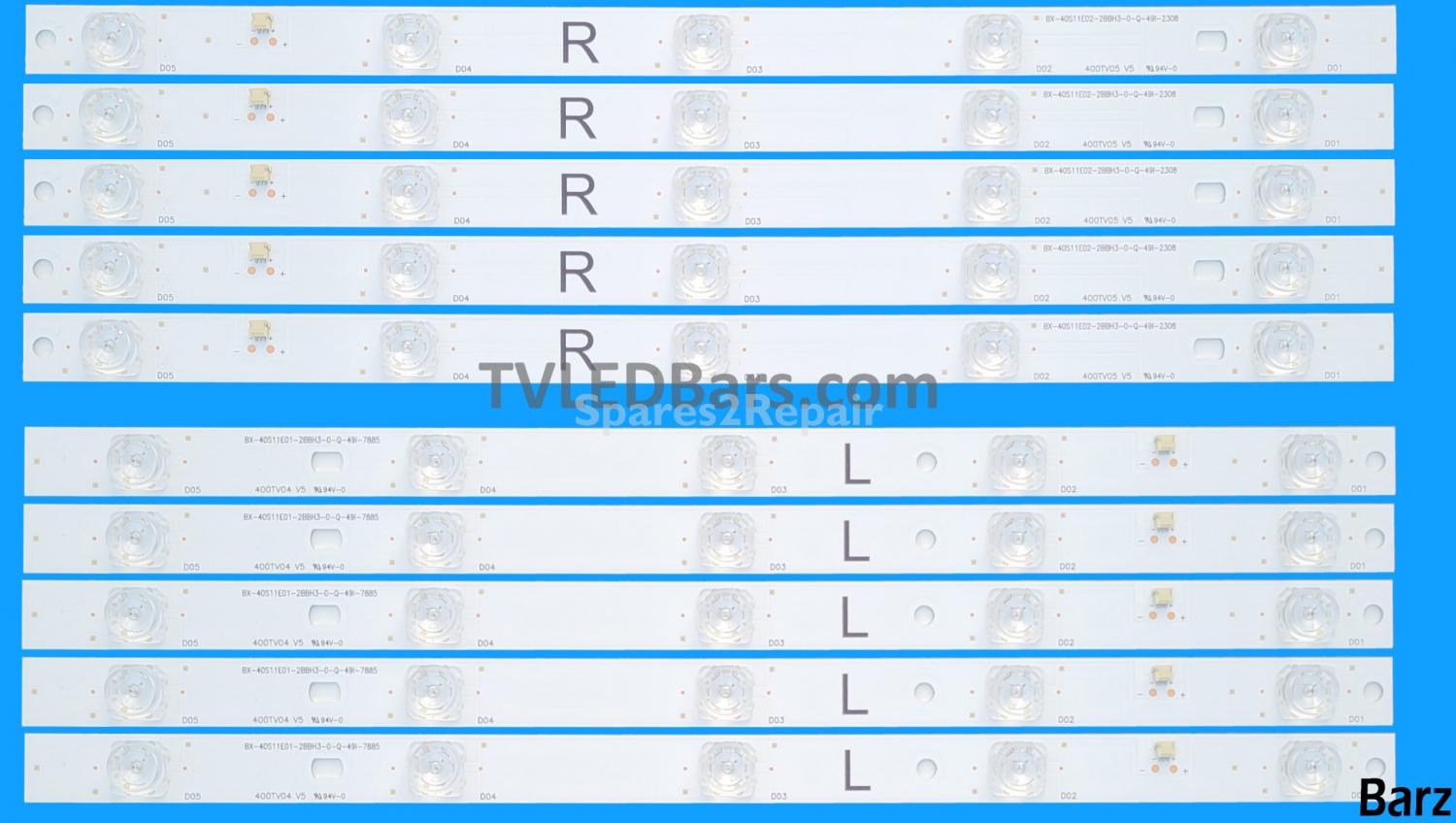 Barz LED Backlight Array Panasonic TX-40AX630B TX-40AX630E TX-40AXW634 L5EDDYY00686 40" 96.40S11.002 400TV04 400TV05 10pcs