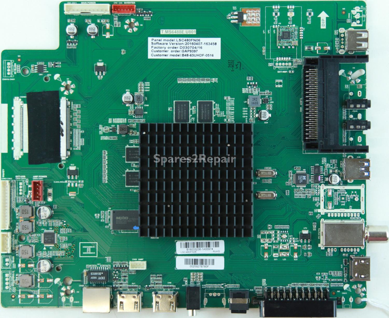 Bauhn B48-63UHDF-0516 - Main AV - LSC480FN06 - T.MS6488E.U801