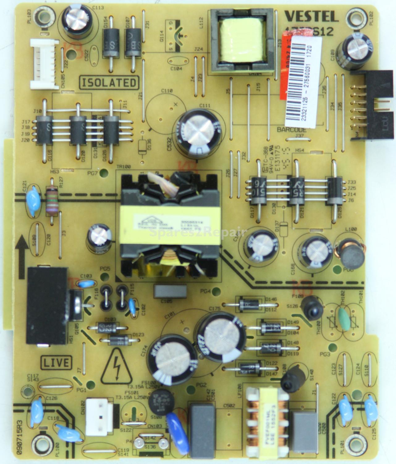 Bush LED40287FHDCNTD - Power Supply - 23321125 - 17IPS12 - 090715R3