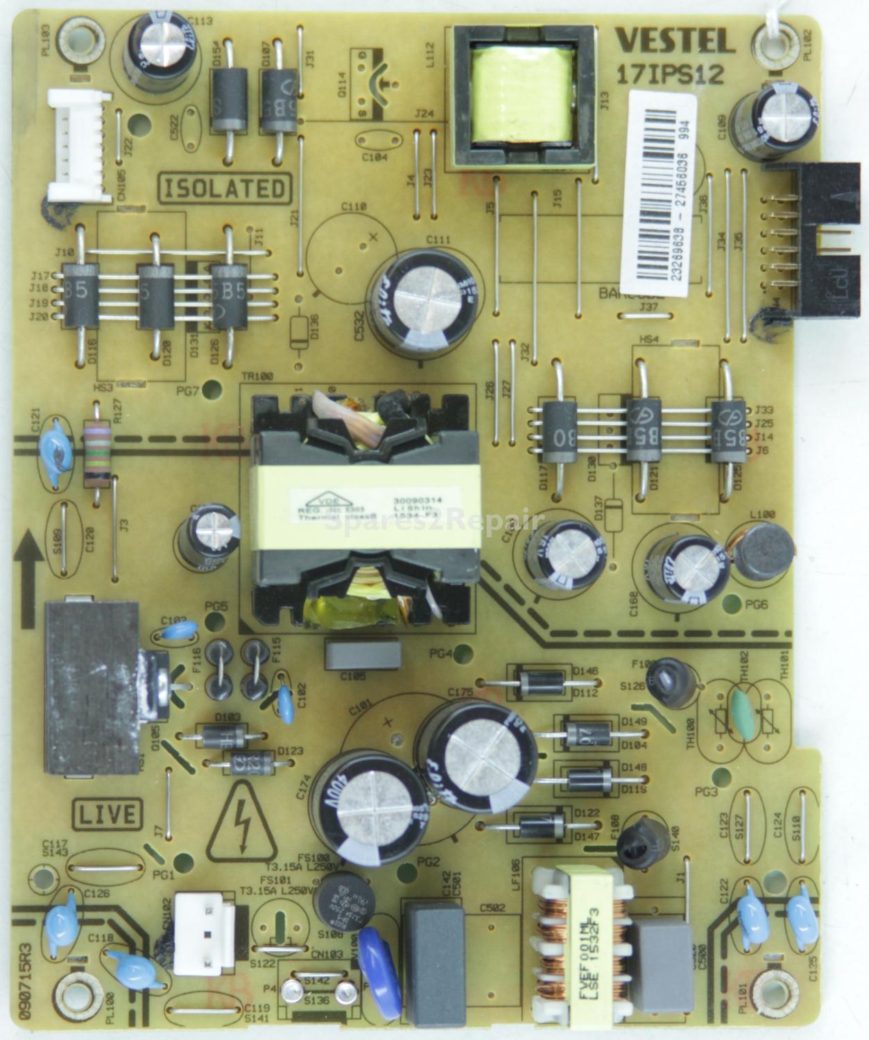 Hitachi 48HBT62U - PSU - 23269638 - 17IPS12 - 090715R3