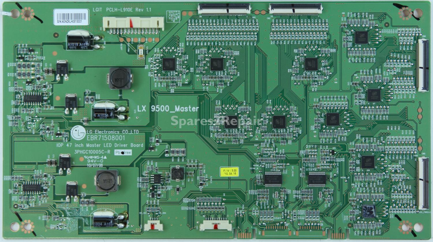 LG 47LX9900 - LED Driver Board - EBR71508001 - 3PHGC10005C-R - LGIT PCLH-L910E - Rev 1.1 - LX 9500_Master