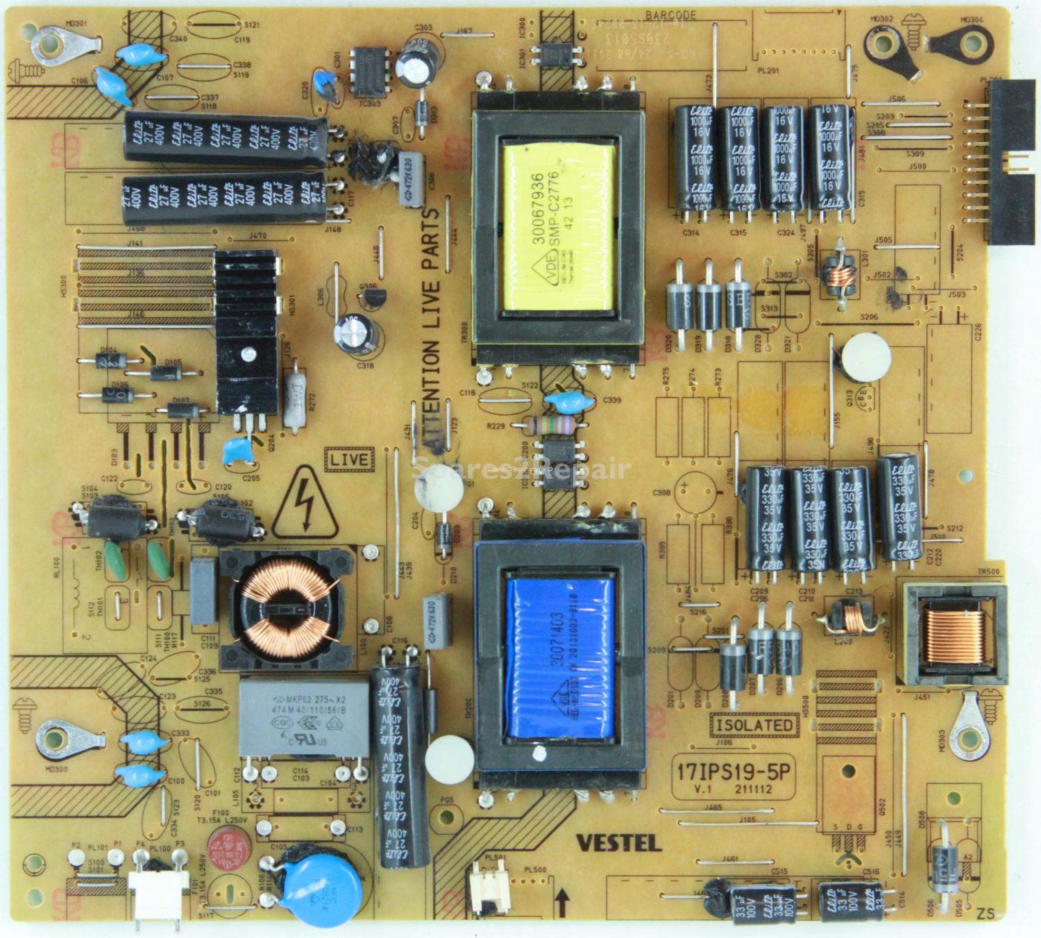 Philips 32HFL2808D/12 - Power Supply - 23095013 - 17IPS19-5P - V.1 - 211112