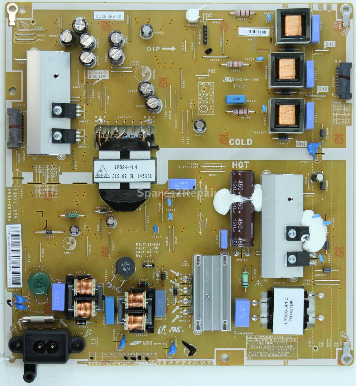 Samsung UE40H6670ST - PSU - BN44-00709A - Rev 1.3 - PSLF141X06A - L48X1T_ESM