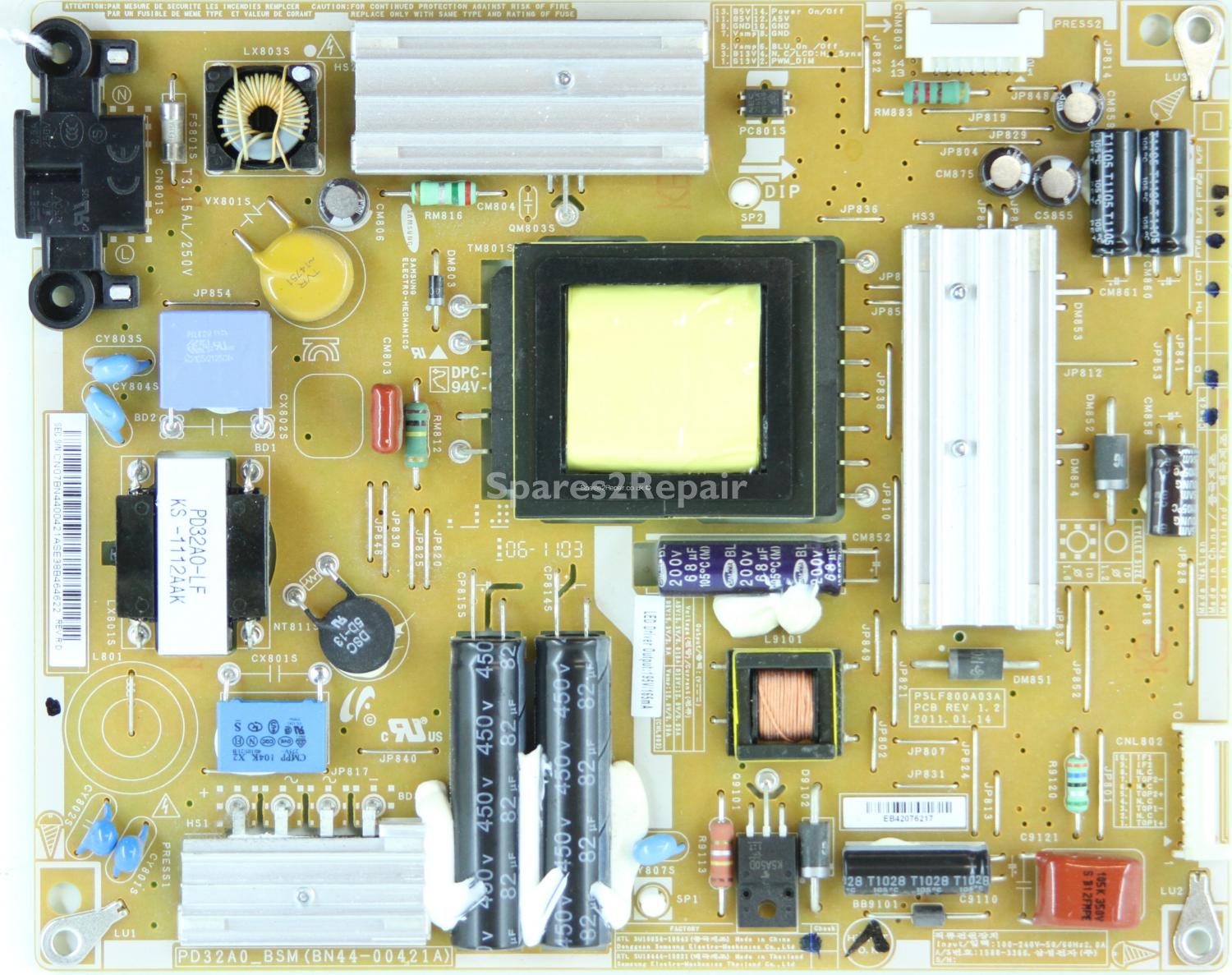 Samsung UE32D4000 - PSU - BN44-00421A - REV 1.2 - PD32A0_BSM