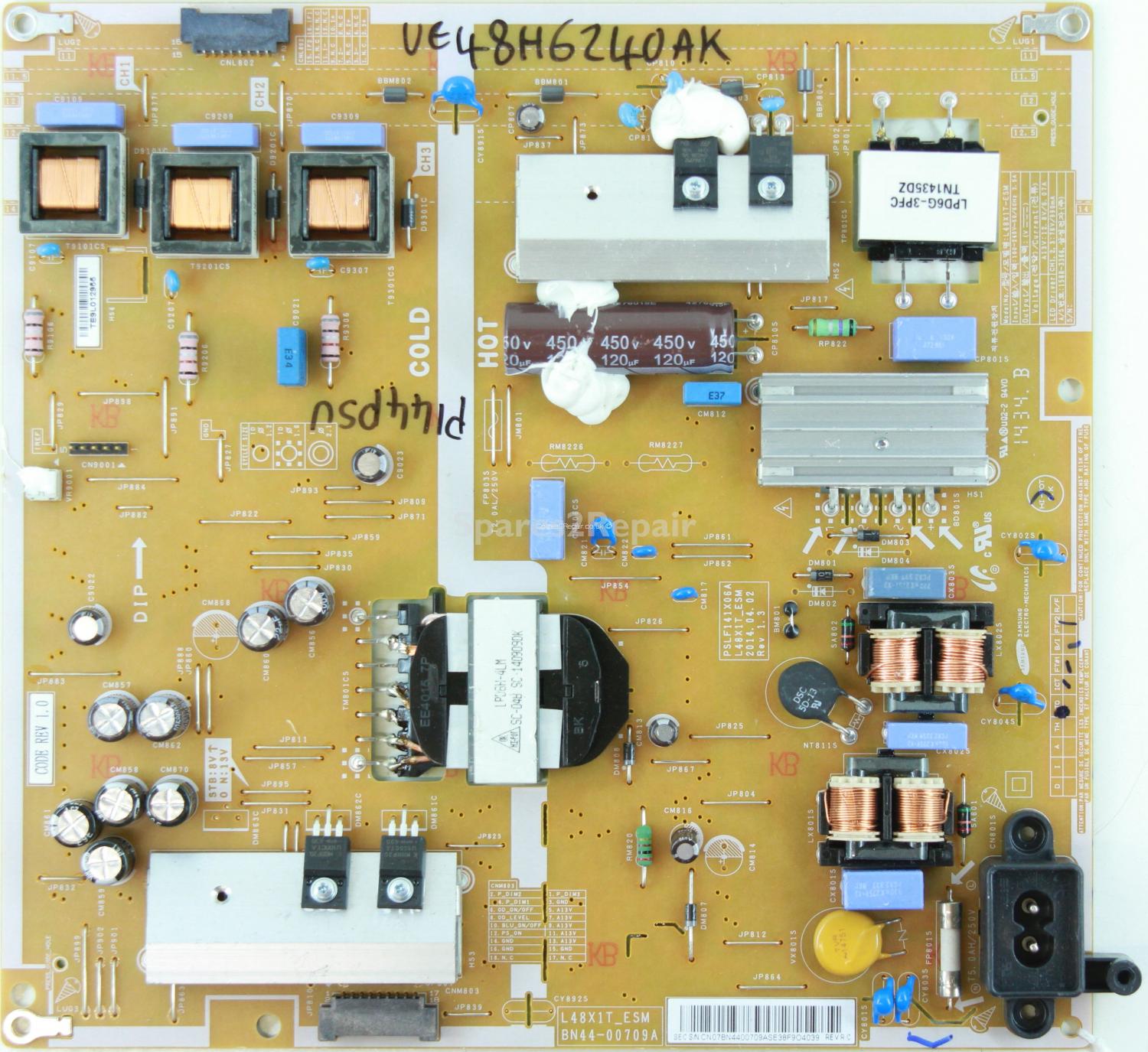 Samsung UE48H6240AK - Power Supply - BN44-00709A - Rev 1.3 - PSLF141X06A - L48XIT_ESM
