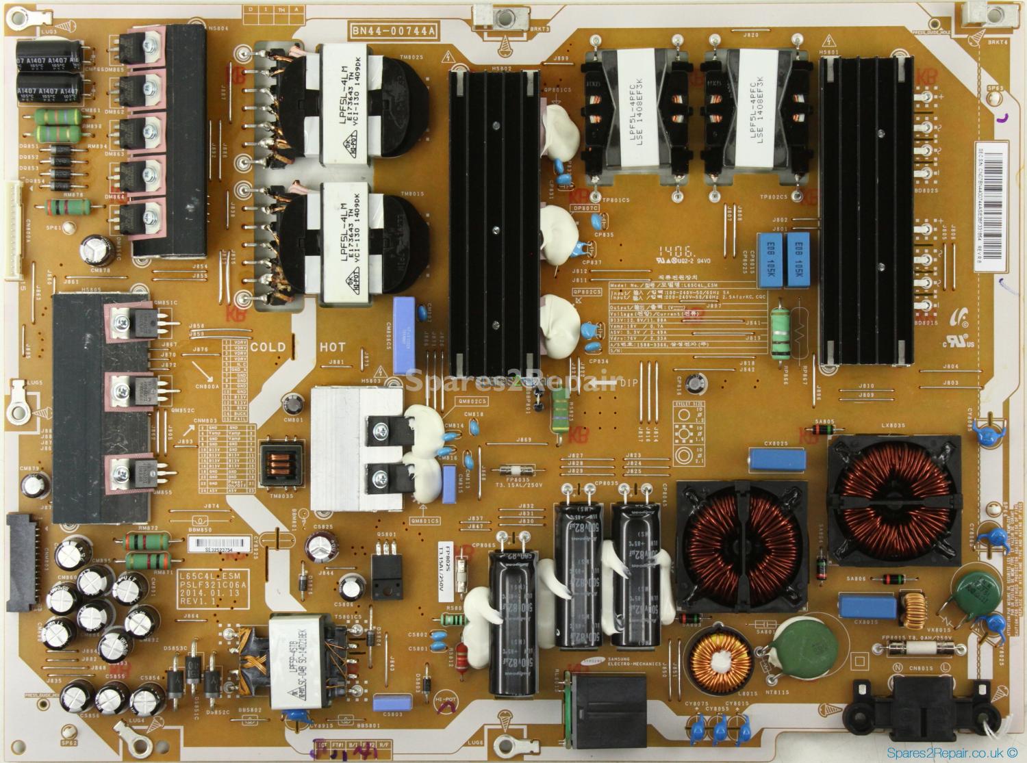 Samsung UE55HU8500T - Power Supply - BN44-00744A - REV1.1 - PSLF321C06A - L65C4L_ESM