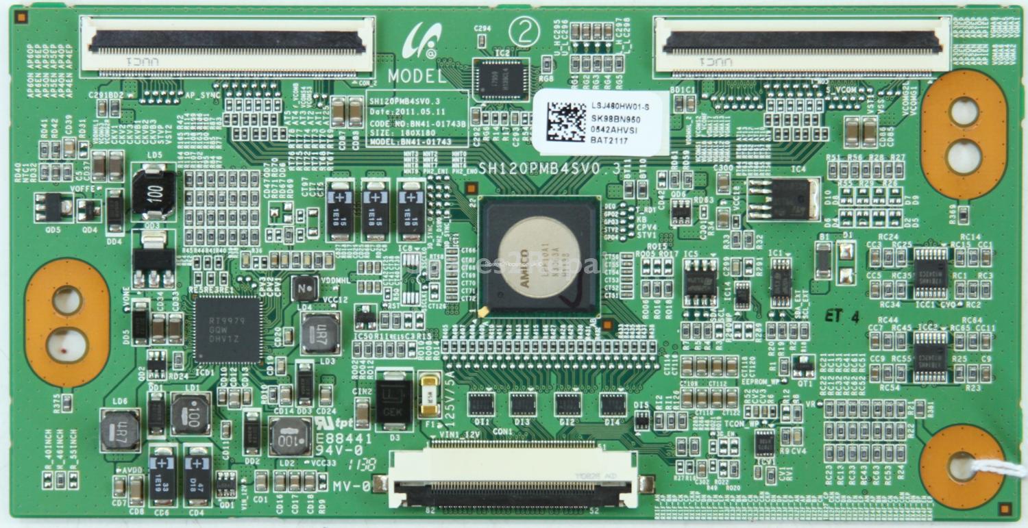 Samsung UE46D6750WK - T-Con - BN95-00542A - BN41-01743B - SH120PMB4SV0.3 - LSJ460HW01-S
