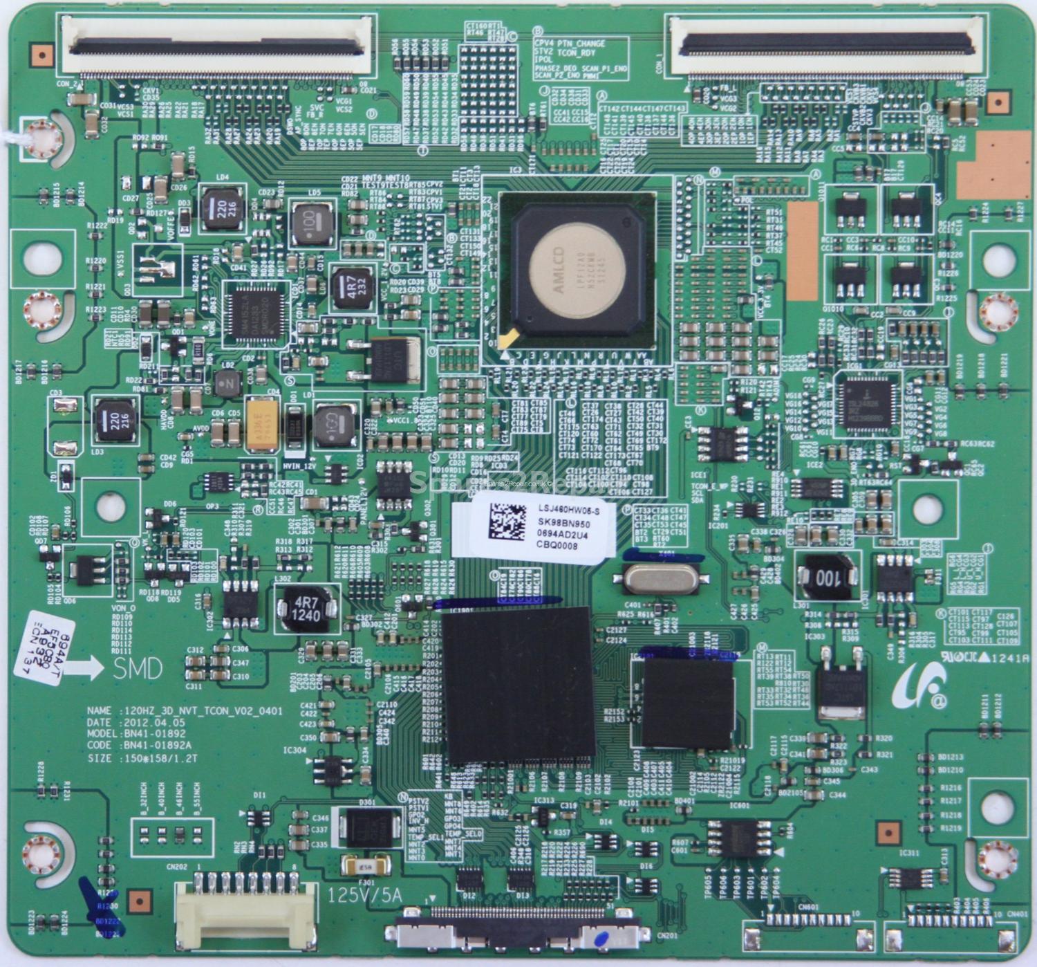 Samsung UE46EH6030K - T-Con - BN95-00694A - BN41-01892A - LSJ460HW05-S - 120HZ_3D_NVT_TCON_V02_0401