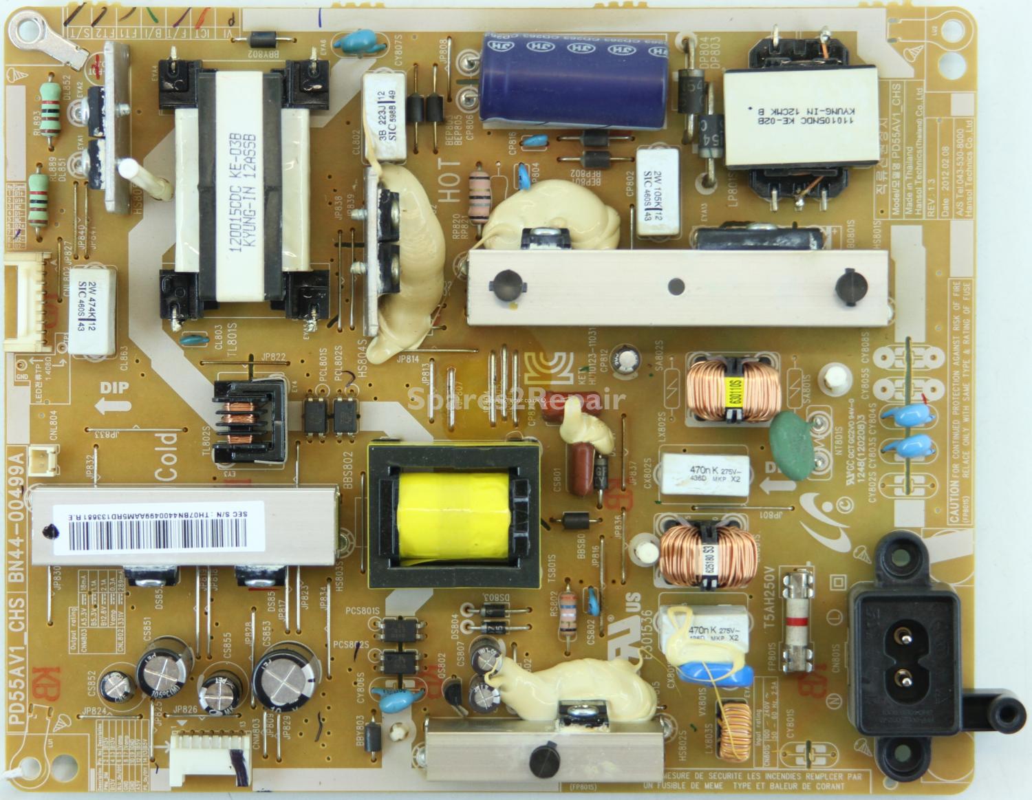 Samsung UE50EH5300K - PSU - BN44-00499A - PD55AV1_CHS - REV 1.3
