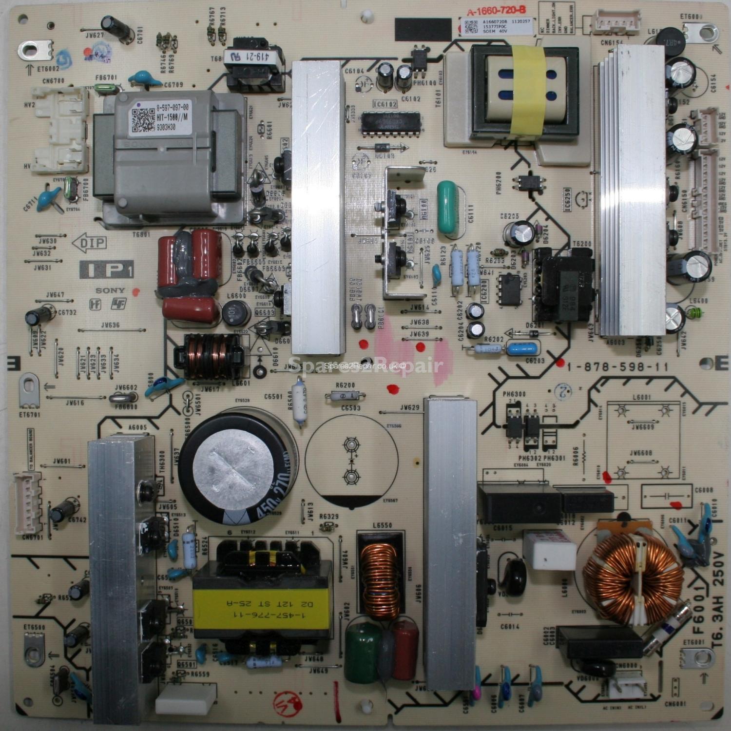Carte Alim Sony KDL-40V5500 – A-1660-720-B D’occasion, Fonctionnelle