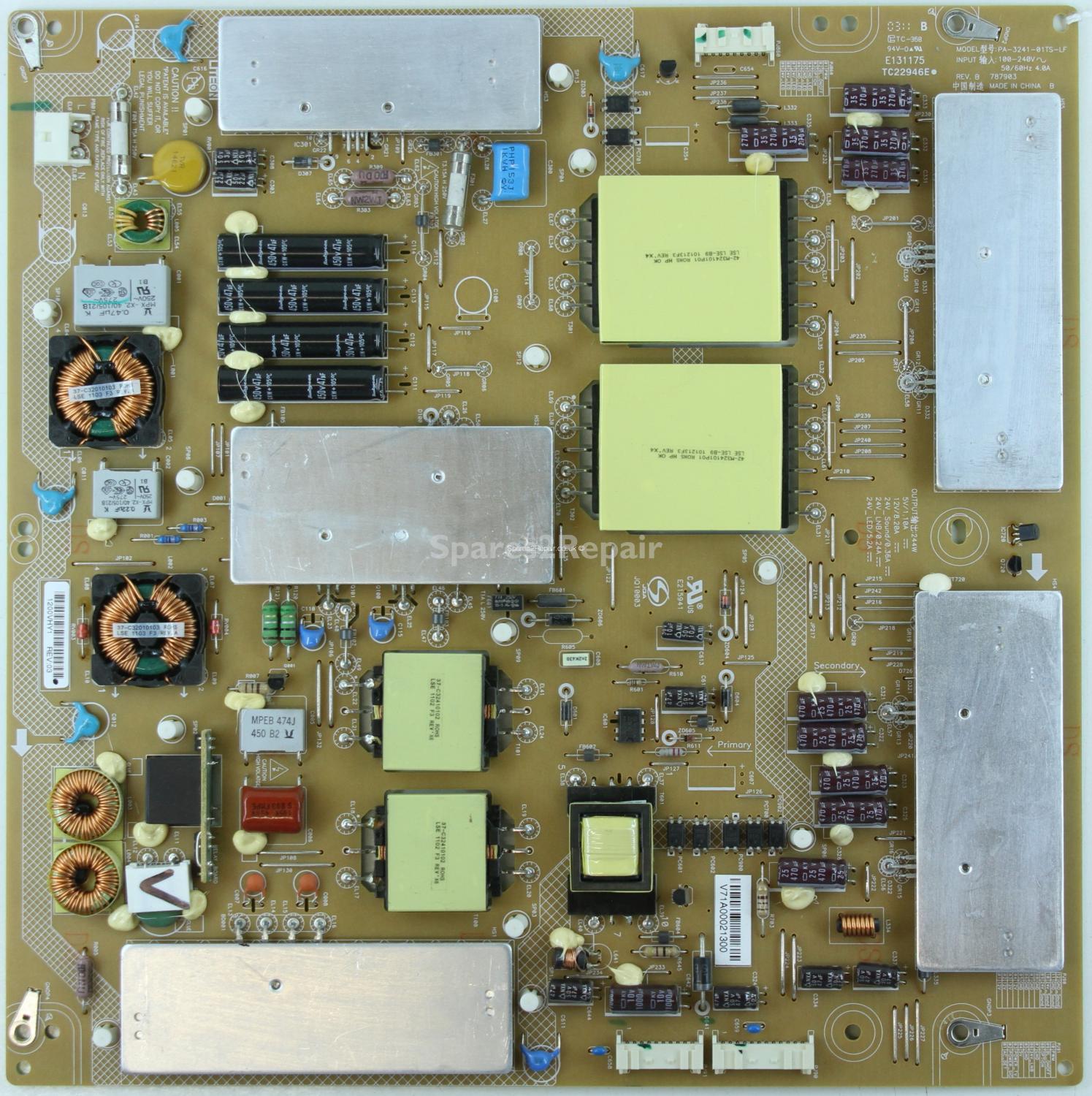 Toshiba 55YL863 - PSU - TC22946E - PA-3241-01TS-LF - REV. B - 787903 - TC22946E - 1200VHY1 - REV:03