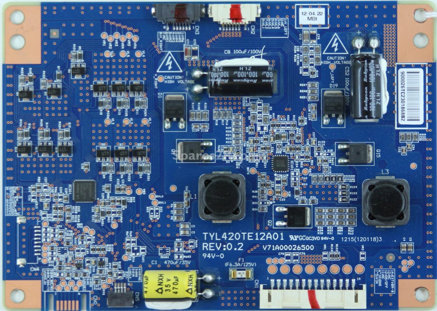 Toshiba 42VL963 - LED Driver Board - TYL420TE12A01 - REV:0.2 - V71A00026500