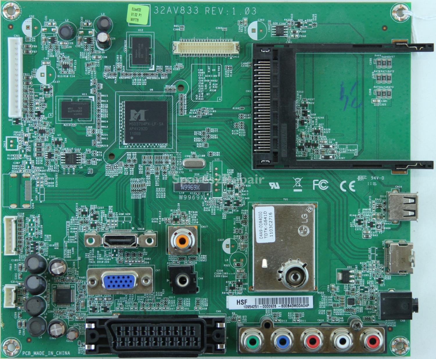 Toshiba 32EL833B - Main AV - 32AV833 REV:1.03 - 60EB40M0DA04P