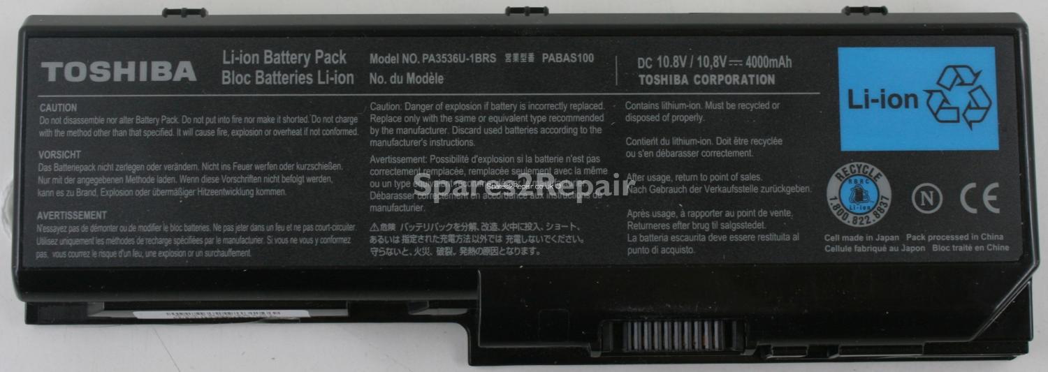Toshiba Satellite L350 - Battery - PA3536U-1BRS - 4000mAh - 10.8V - Li-ion (Original)