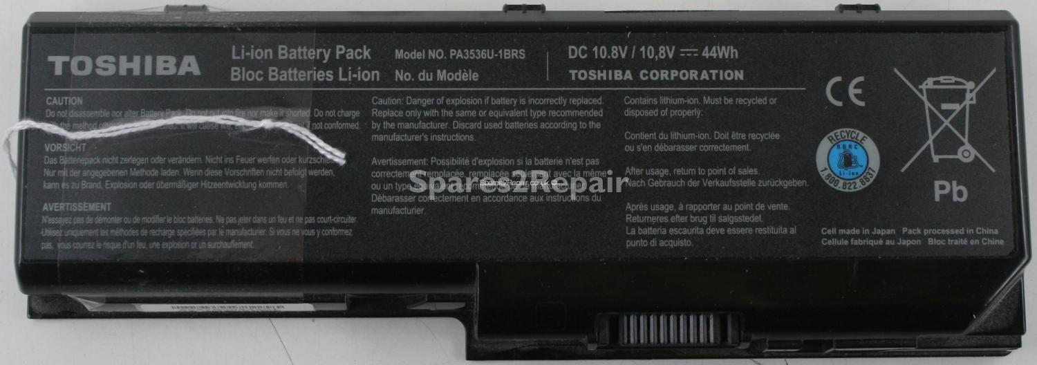 Toshiba Satellite L350 - Battery - PA3536U-1BRS - 44Wh - 10.8V - Li-ion (Original)