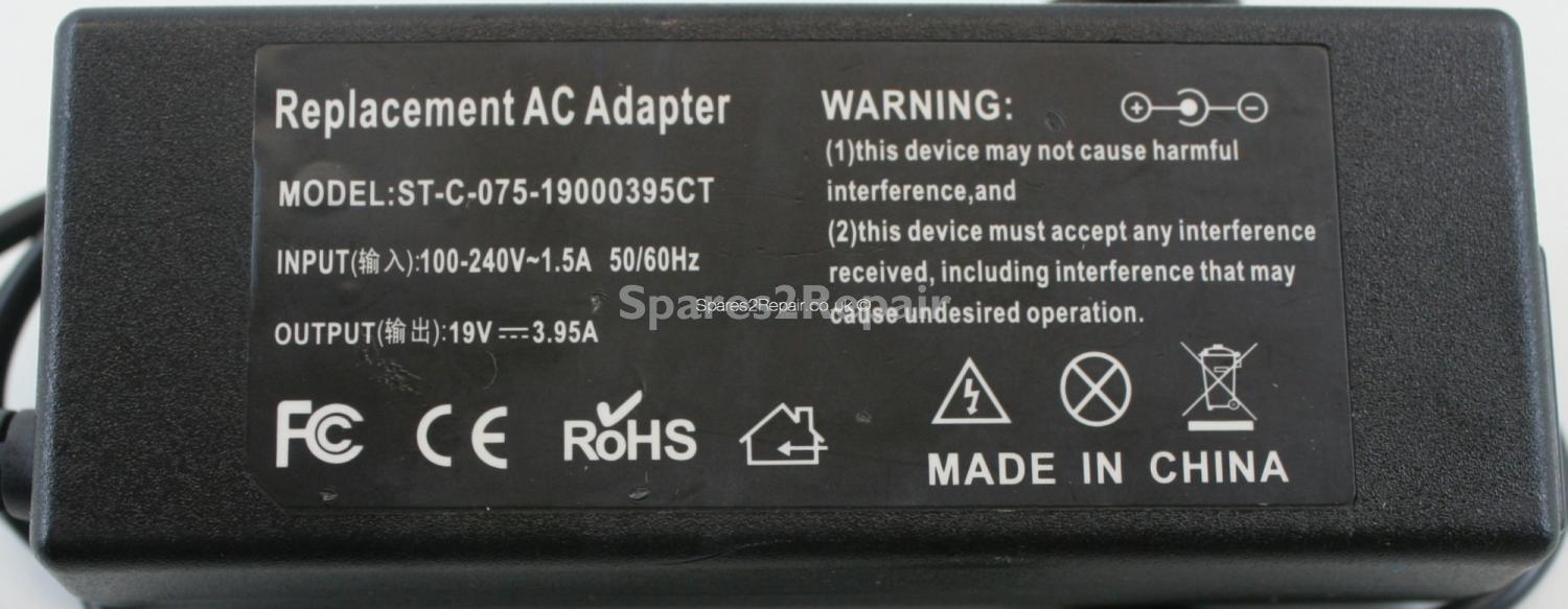Unbranded - Charger - ST-C-075-19000395CT - 19V 3.95A